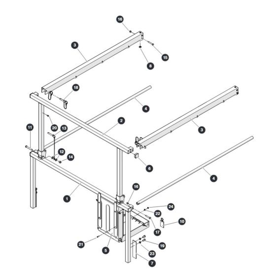 Extension Platform Railings for Skyjack SJ4740 E C103007000 - C103999999 DC Scissor Lift
