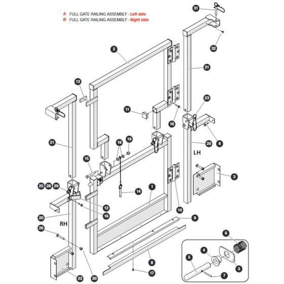 Full Gate for Skyjack SJ4740 E C103007000 - C103999999 DC Scissor Lift