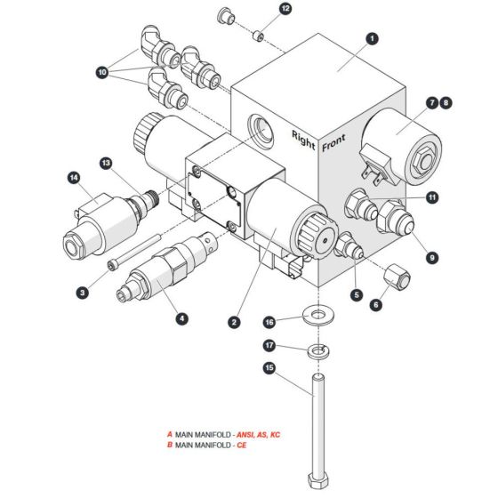 Main Manifold for Skyjack SJ4740 E C103007000 - C103999999 DC Scissor Lift