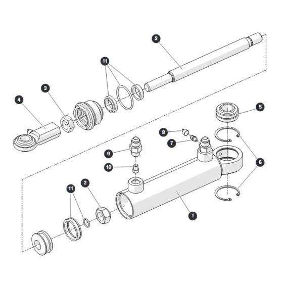 Steer Cylinder for Skyjack SJ4740 E C103007000 - C103999999 DC Scissor Lift