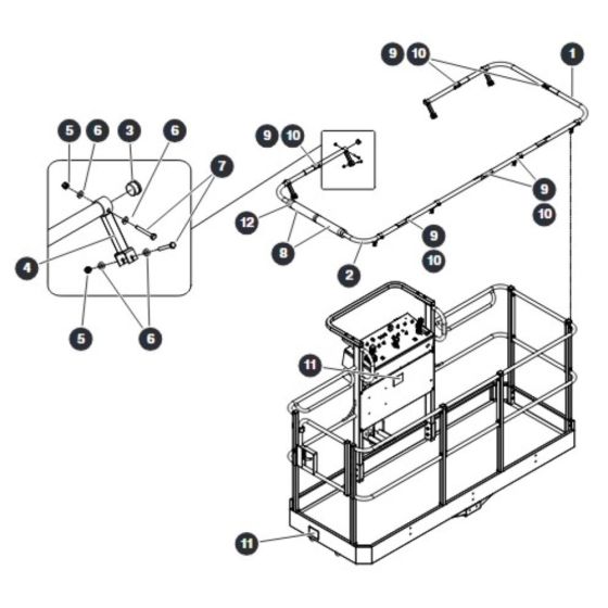External Platform Railing for Skyjack SJ66 Tplus Telescopic Boom