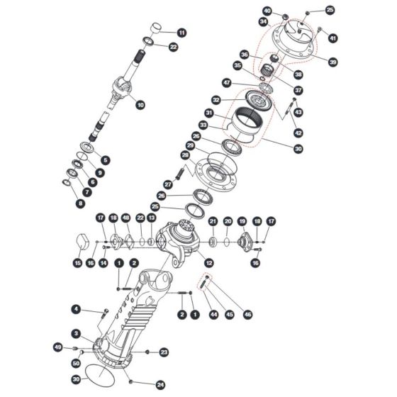 Hub Reduction - Front Axle for Skyjack SJ66 Tplus Telescopic Boom