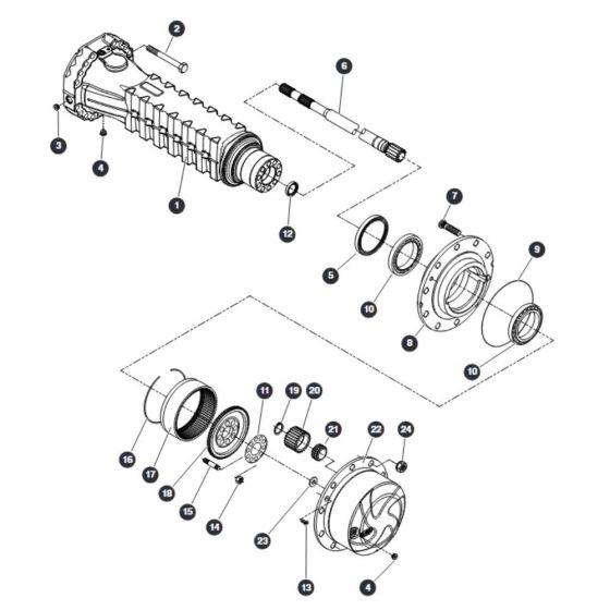 Hub Reduction - Rear Axle for Skyjack SJ66 Tplus Telescopic Boom