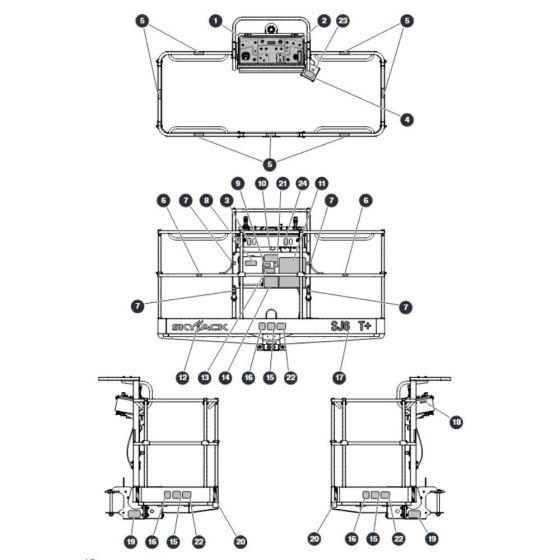 Labels - Platform for Skyjack SJ66 Tplus Telescopic Boom