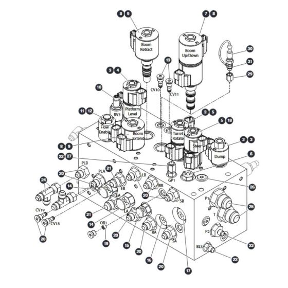 Main Manifold for Skyjack SJ66 Tplus Telescopic Boom