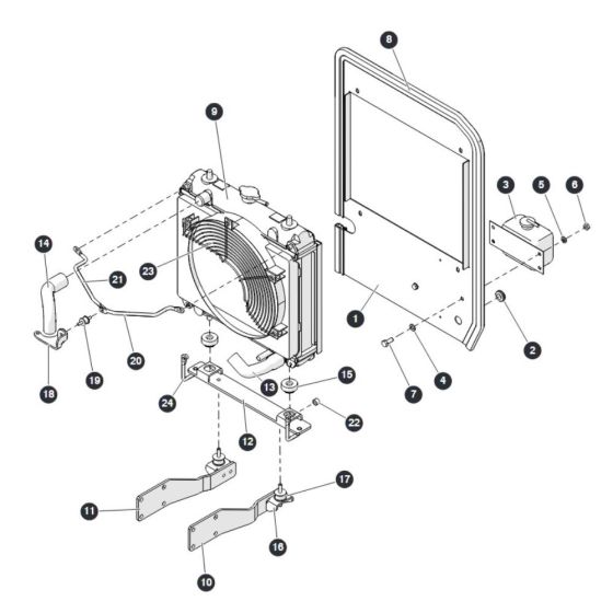 Radiator Kit for Skyjack SJ6826 (B200000001 - B200999999) RT Scissor Lift