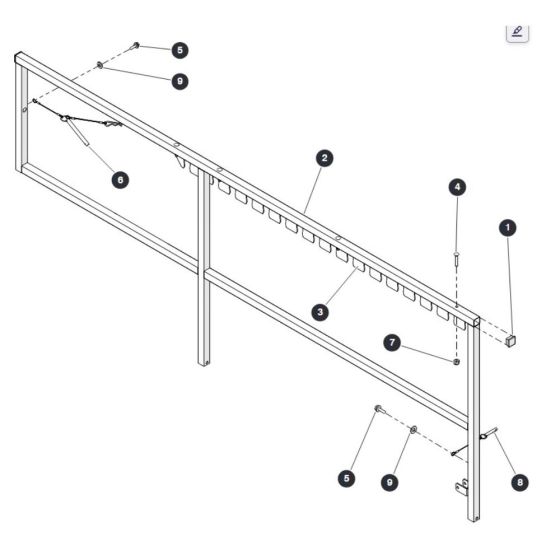 Right Platform Railing for Skyjack SJ6826 (B200000001 - B200999999) RT Scissor Lift