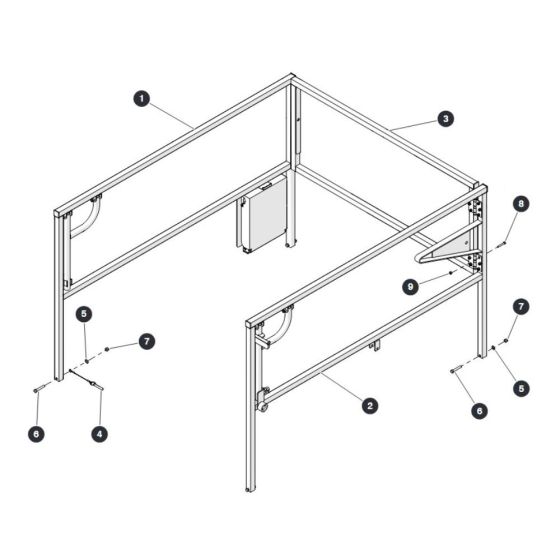 Extension Platform Railing for Skyjack SJ6832 (B200000001 - B200999999) RT Scissor Lift