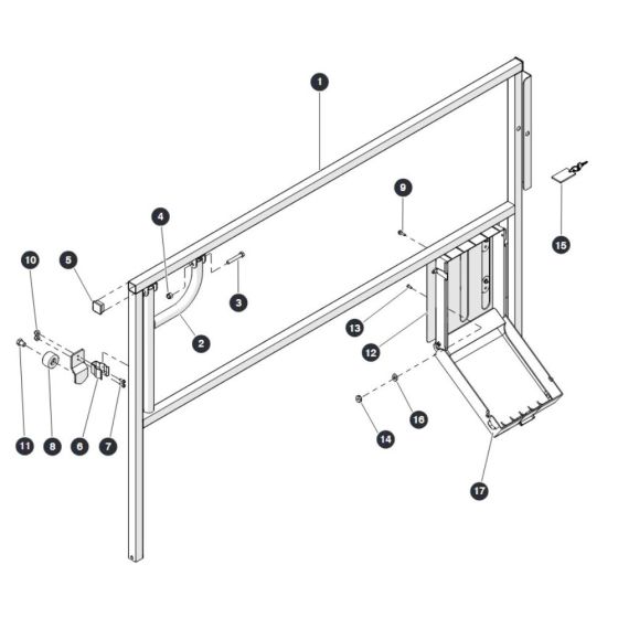 Left Extension Railing for Skyjack SJ6832 (B200000001 - B200999999) RT Scissor Lift