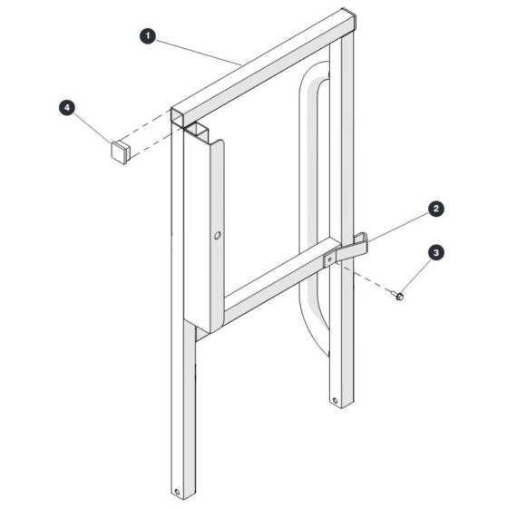 Right Rear Platform Railing for Skyjack SJ6832 (B200000001 - B200999999) RT Scissor Lift