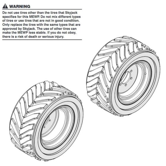 Tyres for Skyjack SJ6832 (B200000001 - B200999999) RT Scissor Lift