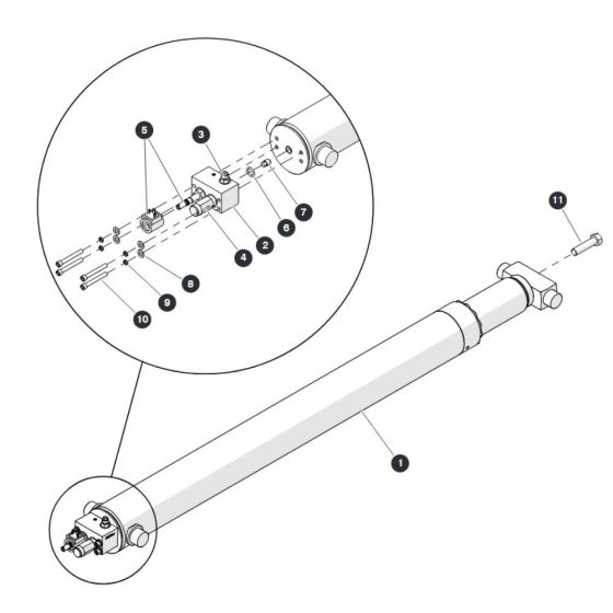 Upper Lift Cylinder for Skyjack SJ6832 (B200000001 - B200999999) RT Scissor Lift