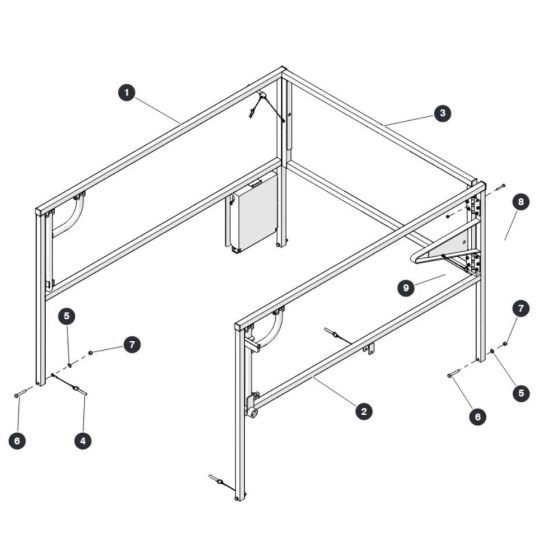 Extension Platform Railing for Skyjack SJ6832 RTE (B201000001 - B201999999) RT Scissor Lift