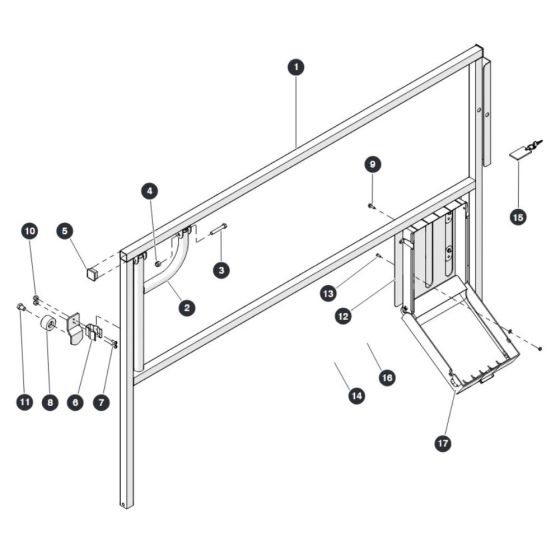 Left Extension Railing for Skyjack SJ6832 RTE (B201000001 - B201999999) RT Scissor Lift