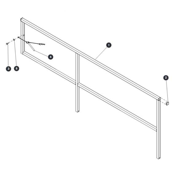 Left Platform Railing for Skyjack SJ6832 RTE (B201000001 - B201999999) RT Scissor Lift