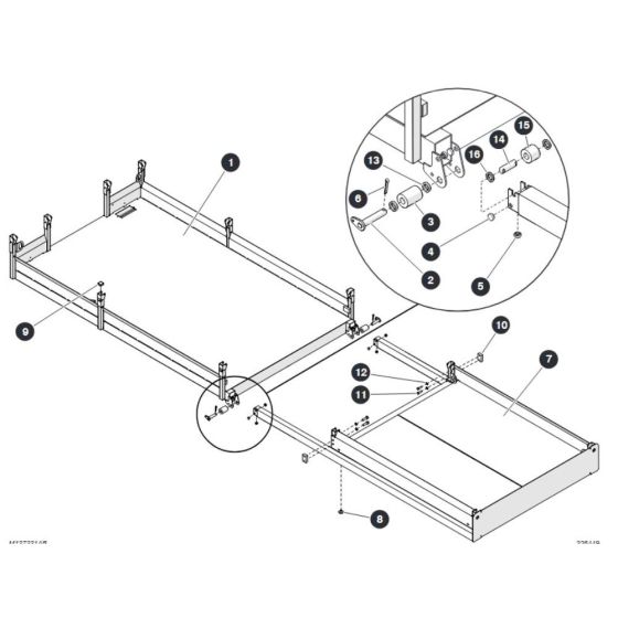 Main and Extension Platform for Skyjack SJ6832 RTE (B201000001 - B201999999) Scissor Lift