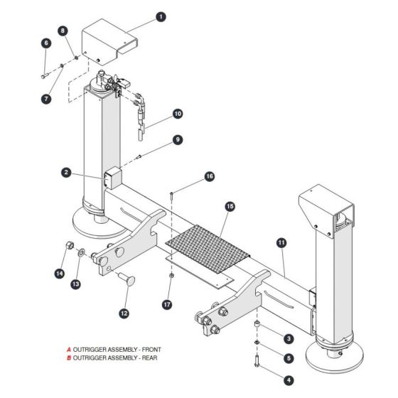 Outrigger for Skyjack SJ6832 RTE (B201000001 - B201999999) RT Scissor Lift