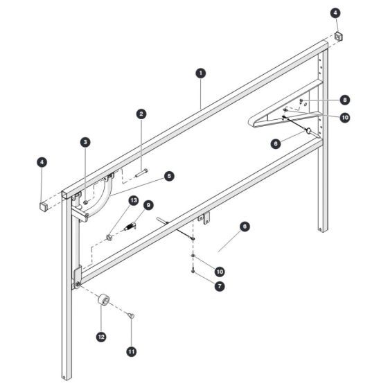 Right Extension Railing for Skyjack SJ6832 RTE (B201000001 - B201999999) RT Scissor Lift
