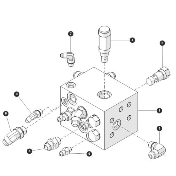 Splitter Manifold for Skyjack SJ6832 RTE (B201000001 - B201999999) RT Scissor Lift