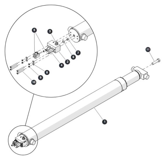 Upper Lift Cylinder for Skyjack SJ6832 RTE (B201000001 - B201999999) RT Scissor Lift