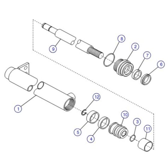 Powered Extension Platform Cylinder (Retaining Ring Secured Piston) for Skyjack SJ8831 RT Scissor Lift