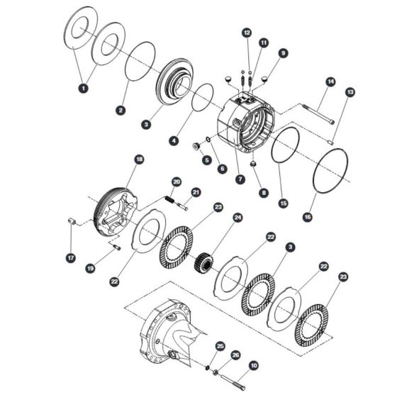 Brakes Rear Axle for Skyjack SJ9233 RT Scissor Lift