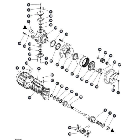 Hub Reduction Front Axle for Skyjack SJ9233 RT Scissor Lift