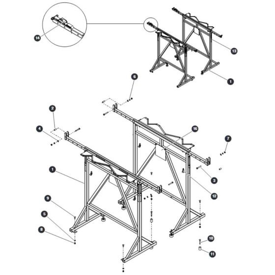 Material Handling Stand for Skyjack SJ9233 RT Scissor Lift