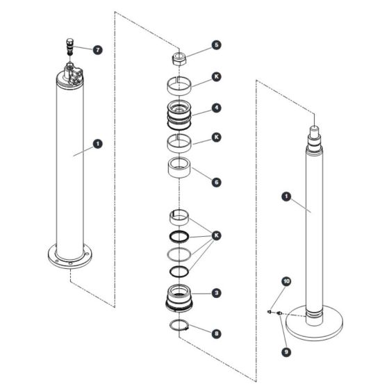 Outrigger Cylinder for Skyjack SJ9233 RT Scissor Lift