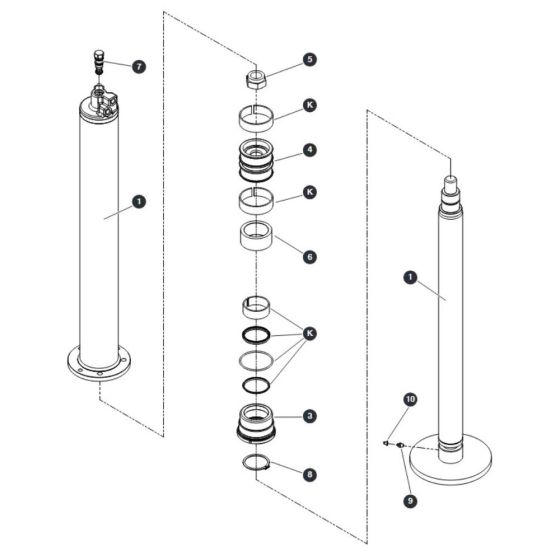 Outrigger Cylinder for Skyjack SJ9243 RT Scissor Lift