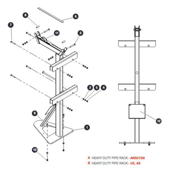 Heavy Duty Pipe Rack for Skyjack SJ9664 RT Scissor Lift