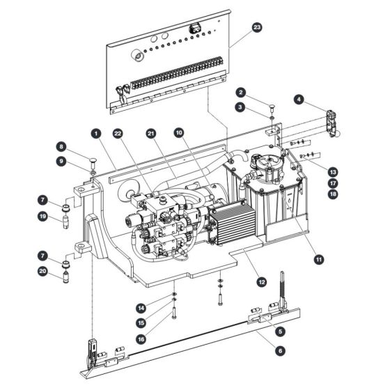 Hydraulic/Electrical Tray Assembly - Plastic Tank for Skyjack SJIII 3215 (10000996 - 10999999) DC Scissor Lift