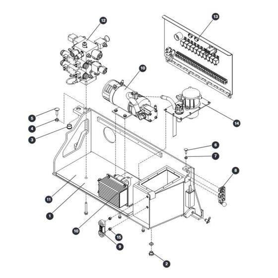 Hydraulic/Electrical Tray Assembly - Welded Tank for Skyjack SJIII 3215 (10000996 - 10999999) DC Scissor Lift