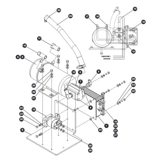 Motor and Pump Assembly - PlasticTank for Skyjack SJIII 3215 (10000996 - 10999999) DC Scissor Lift