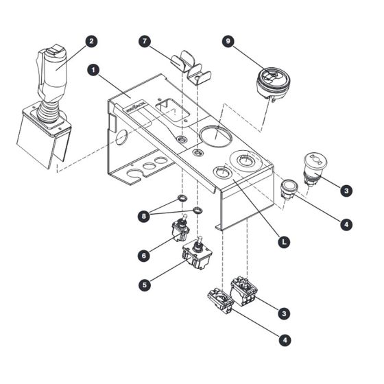 Platform Control Box (Top) for Skyjack SJIII 3215 (10000996 - 10999999) DC Scissor Lift