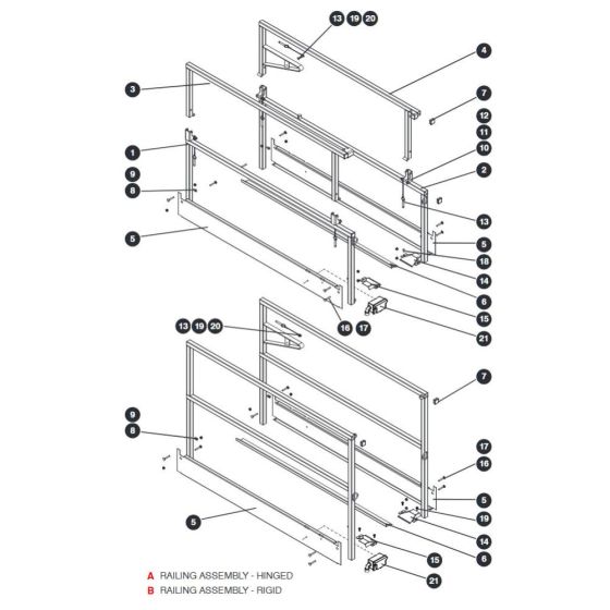 Side Railing Assembly for Skyjack SJIII 3215 (10000996 - 10999999) DC Scissor Lift