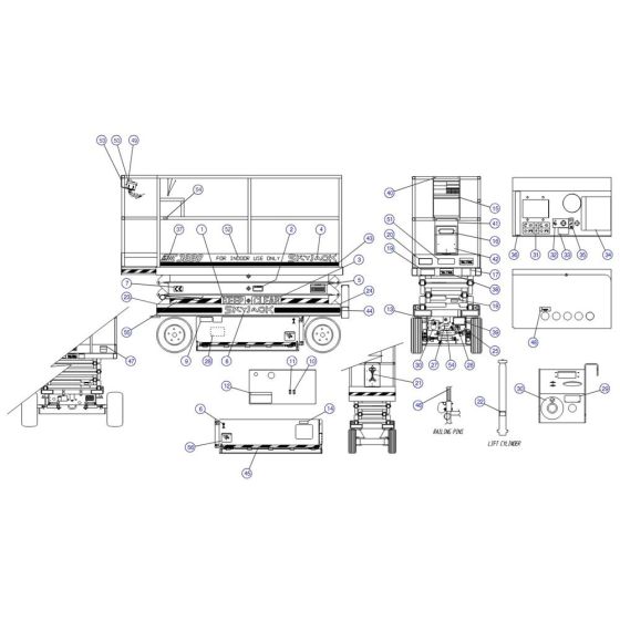 Decals -1 for Skyjack SJIII 3220 DC Scissor Lift