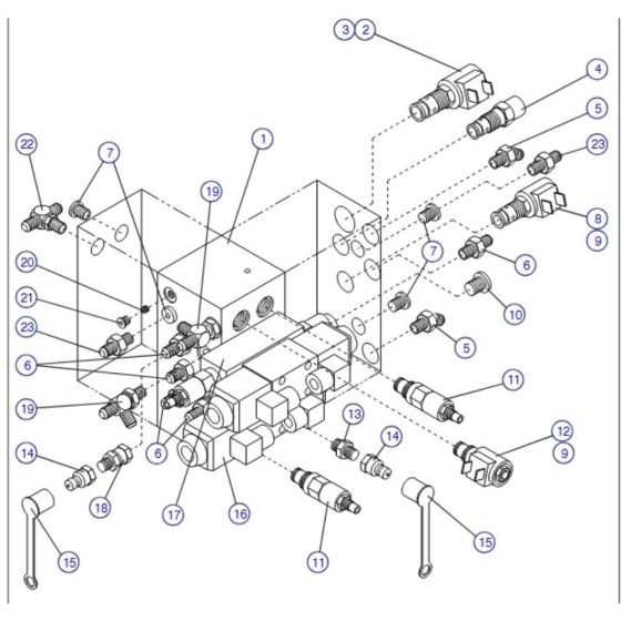 Main Manifold Assembly for Skyjack SJIII 3220 DC Scissor Lift