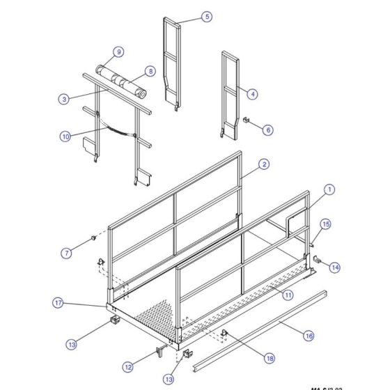 Main Platform, Hinged Railings (Model 4620) Assembly for Skyjack SJIII 3220 DC Scissor Lift