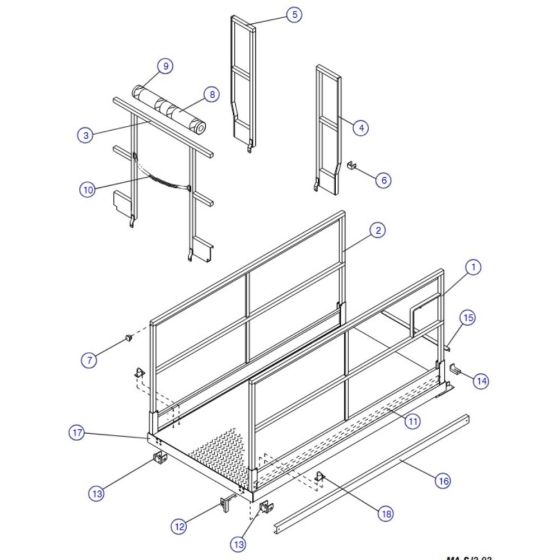 Main Platform, Rigid Railings (Model 4620) Assembly for Skyjack SJIII 3220 DC Scissor Lift