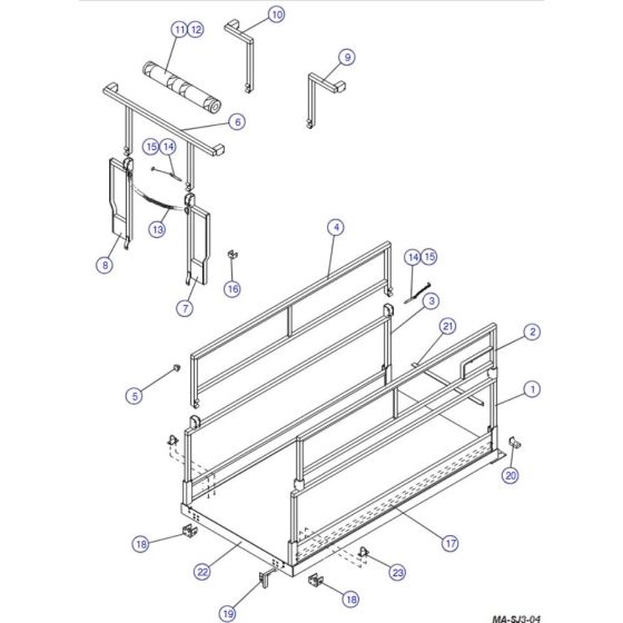 Main Platform and Railings-1 for Skyjack SJIII 4620 (66005 - 66429 700000 - 704418) DC Scissor Lift
