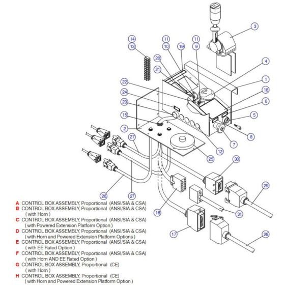 Operators Control Box for Skyjack SJIII 4620 (66005 - 66429 700000 - 704418) DC Scissor Lift