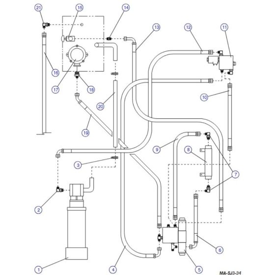 Hydraulic Hose Connections for Skyjack SJIII 4626 (700000 - 704418) DC Scissor Lift