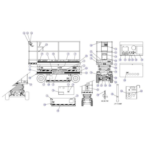 Labels and Nameplates CE for Skyjack SJIII 4626 (700000 - 704418) DC Scissor Lift