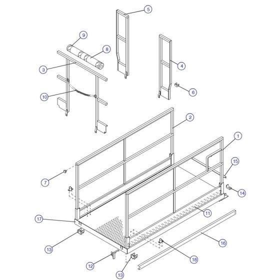 Main Platform and Railings (Rigid Railings) for Skyjack SJIII 4626 (700000 - 704418) DC Scissor Lift