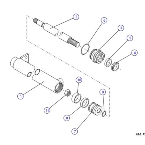 Powered Extension Platform Cylinder for Skyjack SJIII 4626 (700000 - 704418) DC Scissor Lift