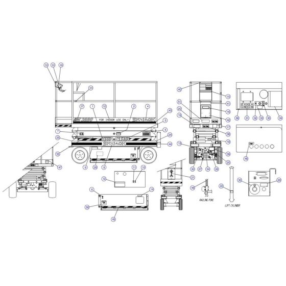 Labels and Nameplates - CE for Skyjack SJIII 4632 DC Scissor Lift