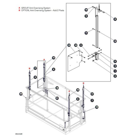 Anti-Overrising System Assembly (KC Only) for Skyjack SJIII 4740 DC Scissor Lift