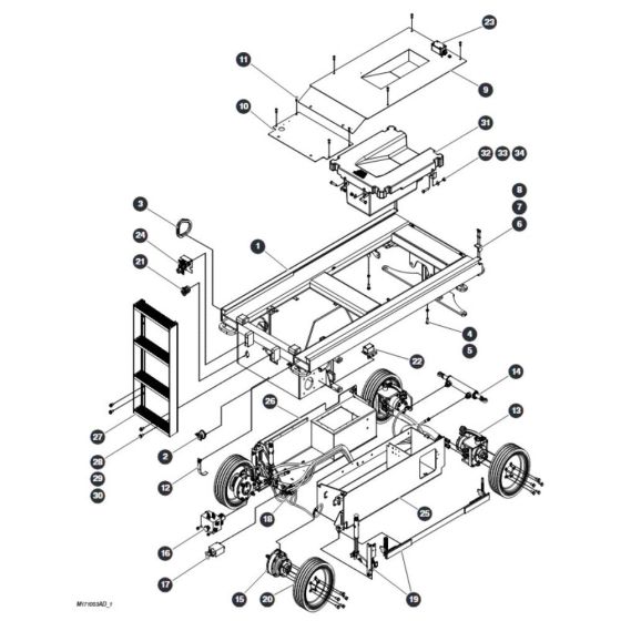 Base Assembly for Skyjack SJIII 4740 DC Scissor Lift