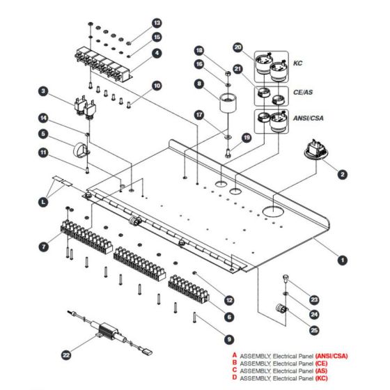 Electrical Panel (S/N 70201095 & Below) Assembly for Skyjack SJIII 4740 DC Scissor Lift